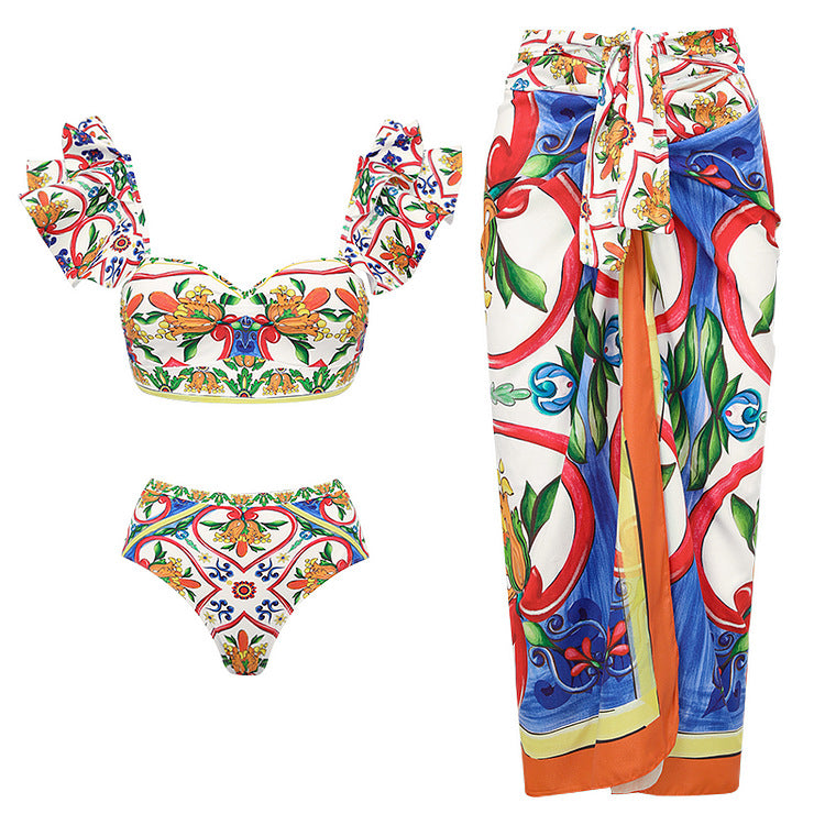 Damen Bikini-Top und Wickelrock Set Echo Archiv