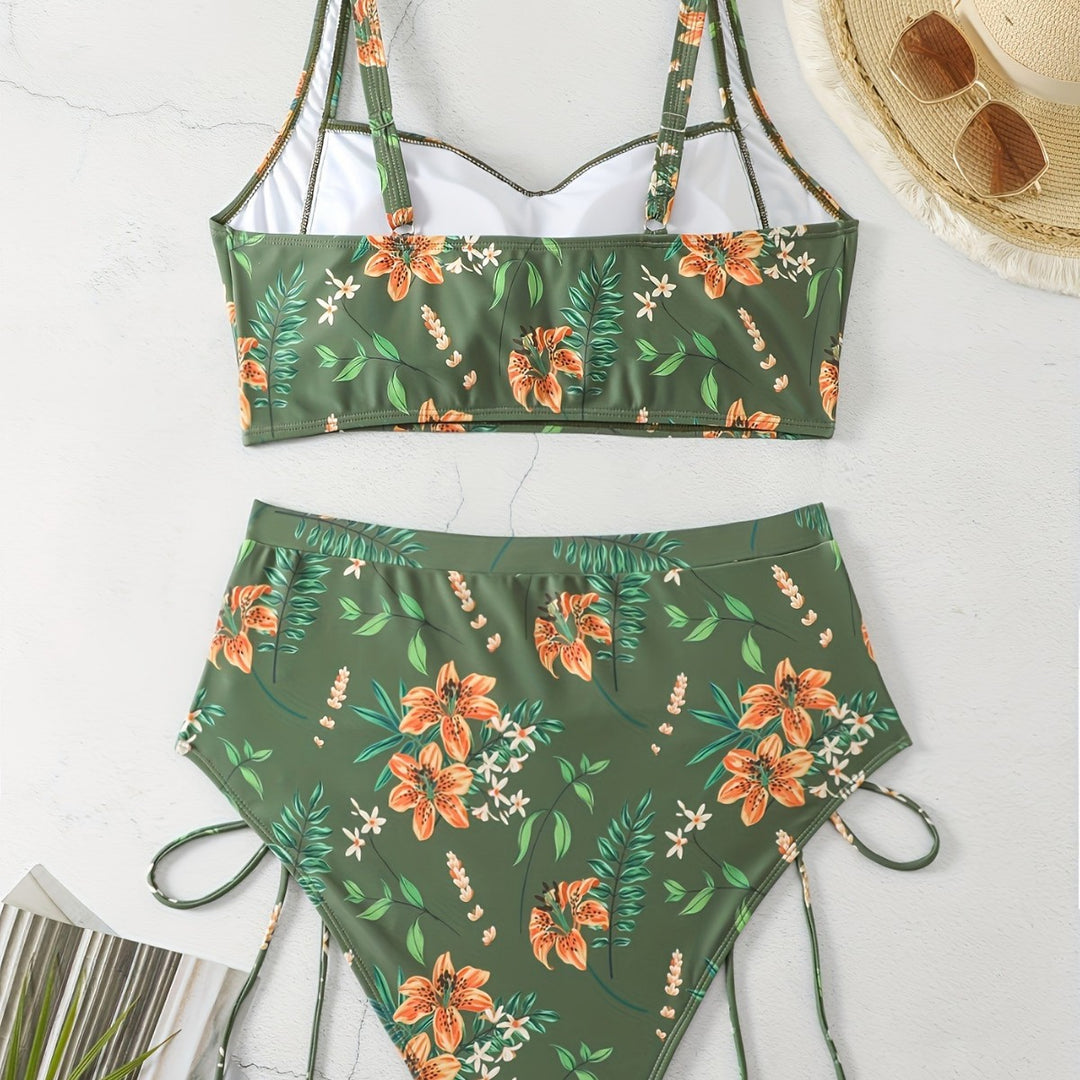 Damen Hochgeschnittener Bikini mit Raffung Echo Archiv