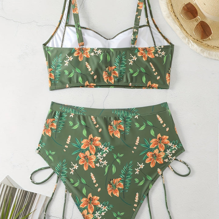 Damen Hochgeschnittener Bikini mit Raffung Echo Archiv