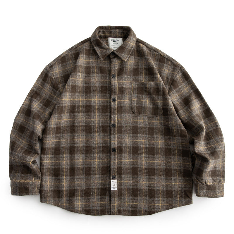 Herren Kariertes Overshirt‑Hemdjacke im Boxy‑Relaxed‑Schnitt Echoarchiv