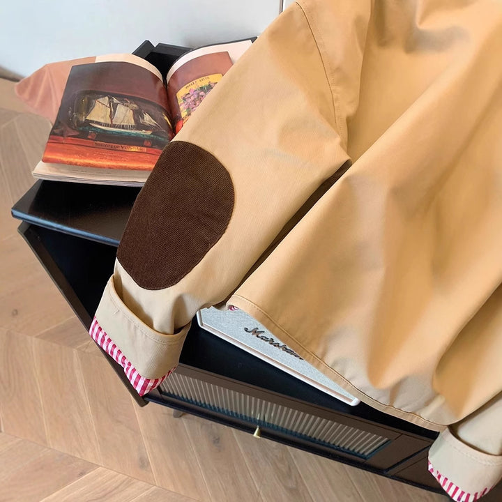 Damen Modische Utility-Jacke mit Samtkragen Echoarchiv