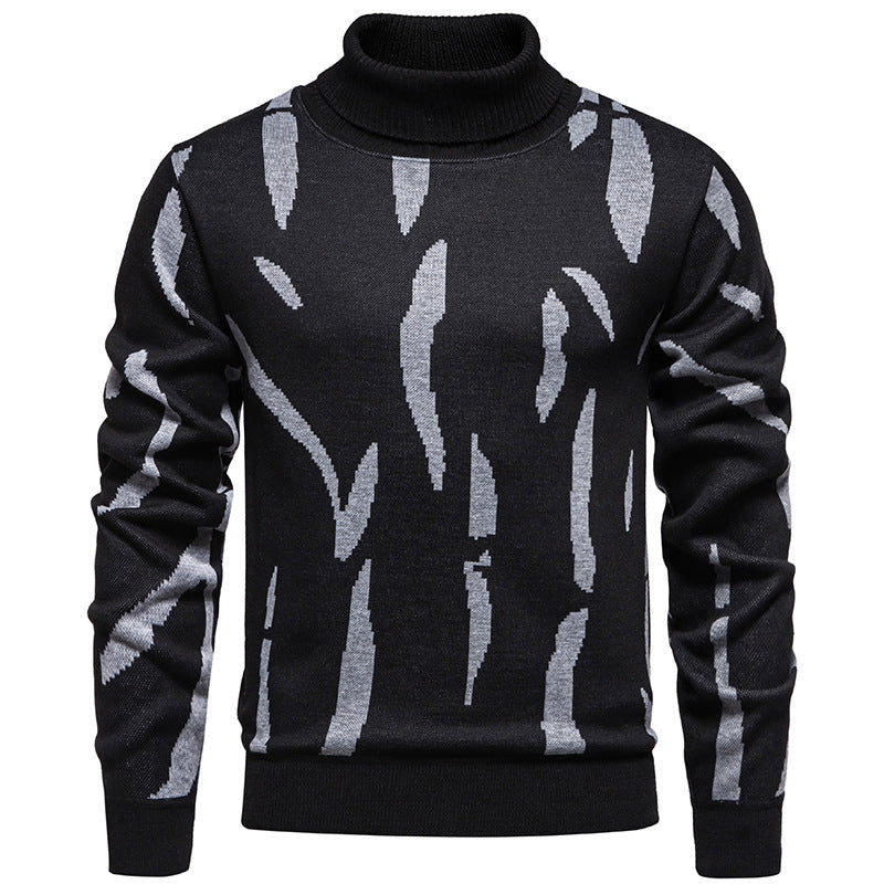 Herren modischer Pullover mit Stehkragen und einzigartigem Muster Echoarchiv
