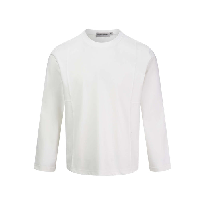 Unisex Technisches Langarmshirt mit Rundhalsausschnitt und nahtiertem Paneeldetail Echoarchiv