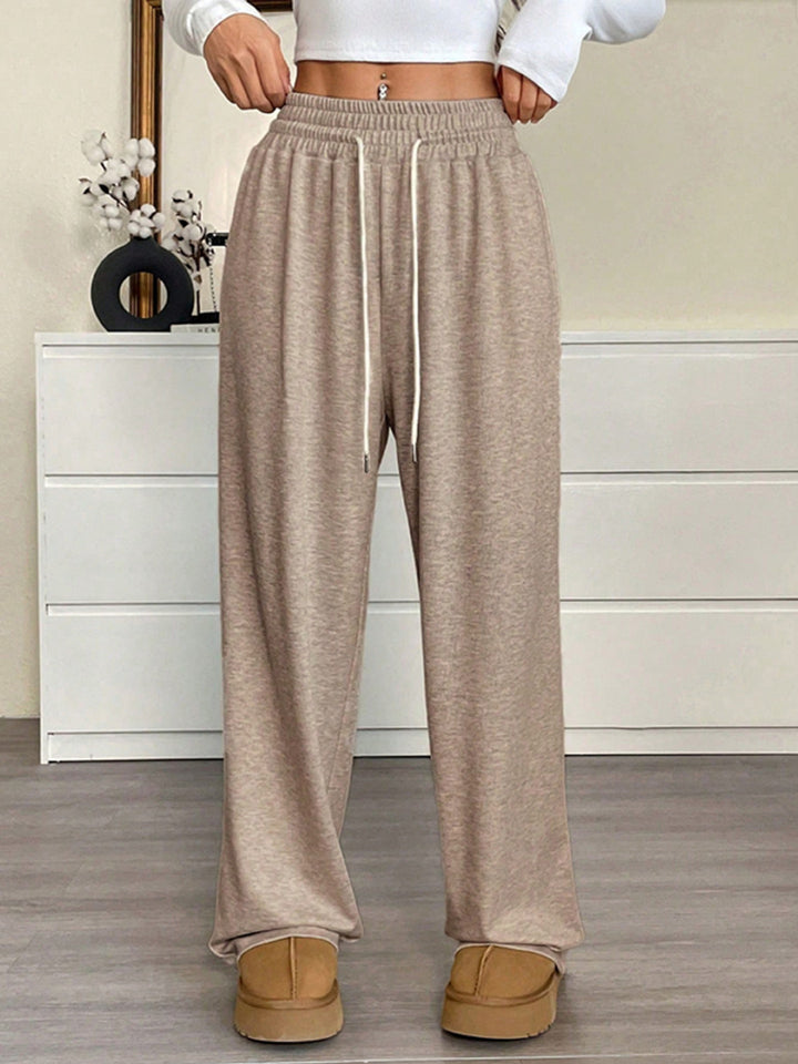 Damen nan weite High-Waist Loungehose mit elastischem Bund und Kordelzug Echo Archiv