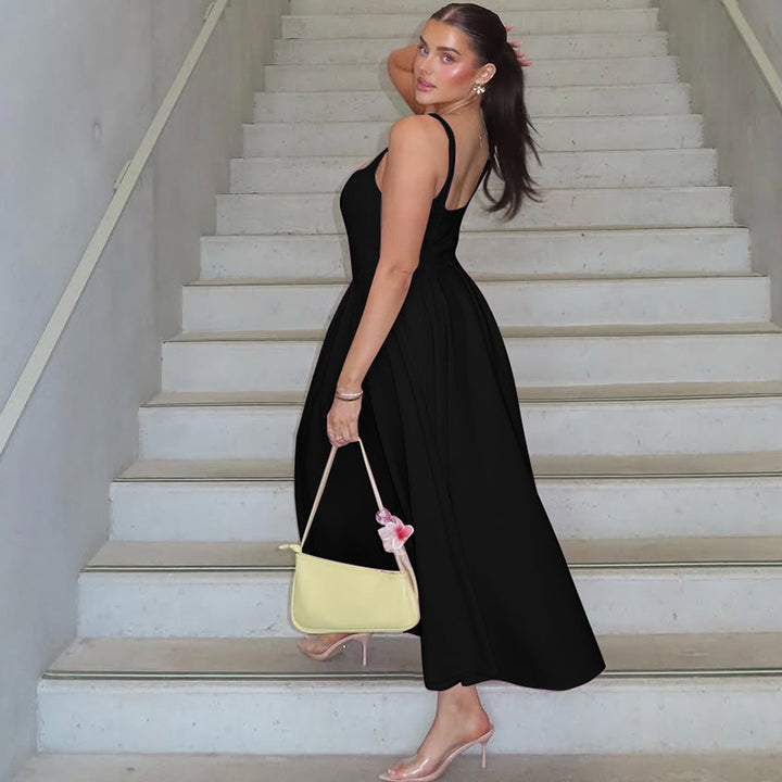 Damen Elegantes Maxikleid mit A-Linie und breiten Trägern Echo Archiv