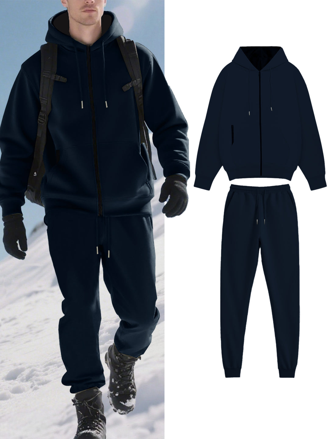 Herren sportliches Freizeitanzug mit modernem Design und praktischen Taschen Echoarchiv