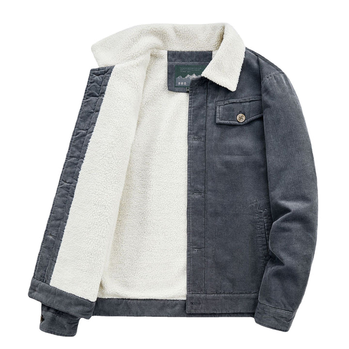 Herren Cord-Workerjacke mit voluminösem Sherpa‑Futter und Brustpattentasche Echoarchiv