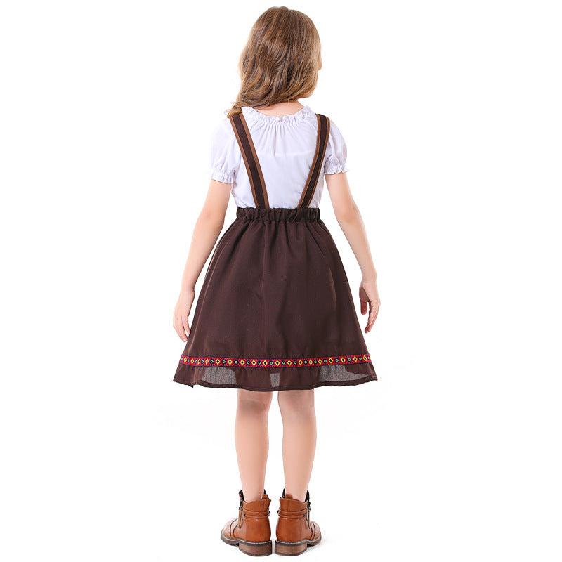 Damen nan traditionelles Mädchen-Dirndlkleid mit Schürze und dekorativen Stickereien Echo Archiv