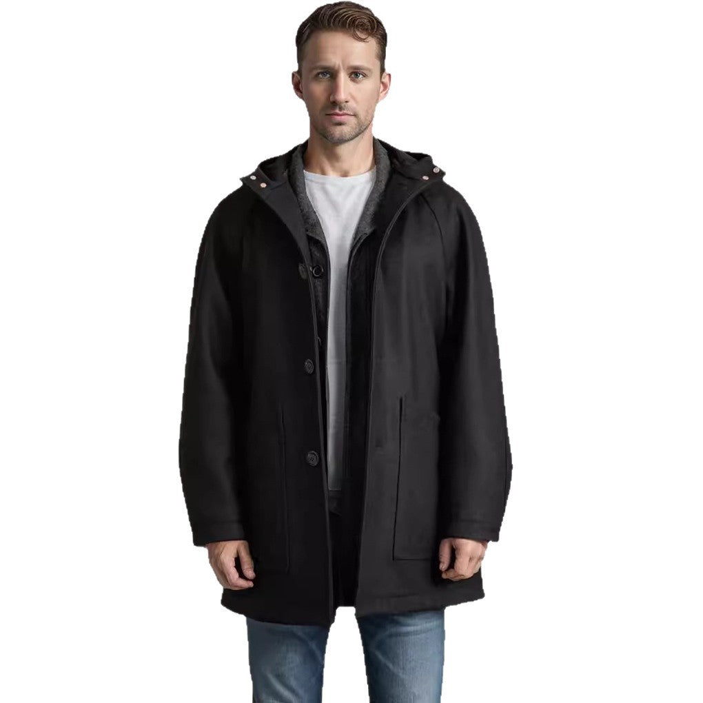 Herren elegante und kuschelige Steppjacke mit Kapuze Echoarchiv