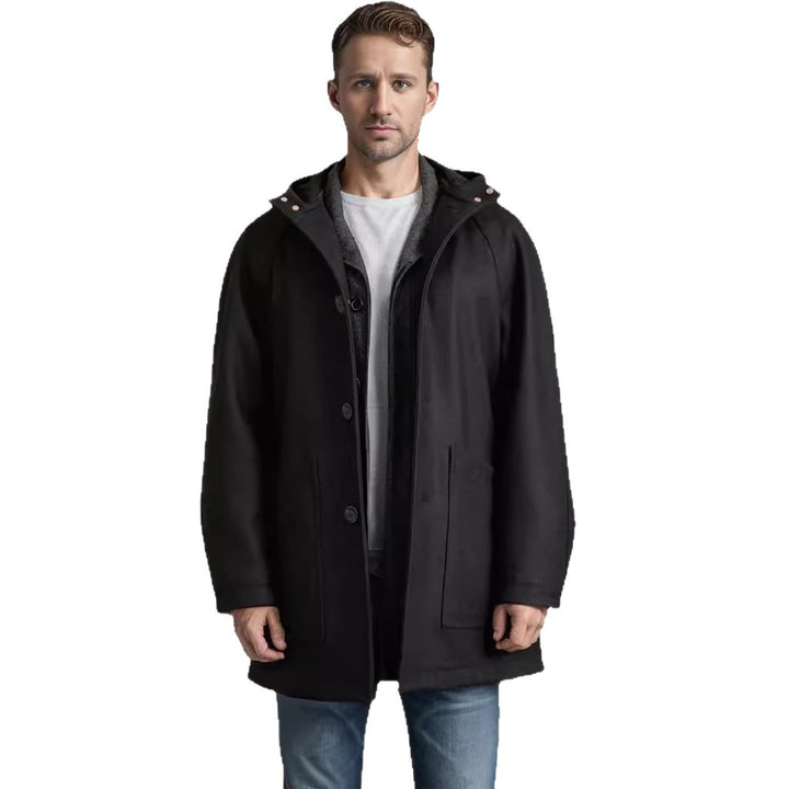 Herren elegante und kuschelige Steppjacke mit Kapuze Echoarchiv