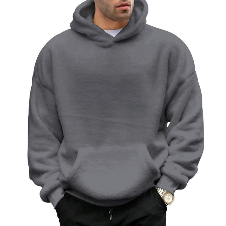 Herren nan oversized Fleece-Kapuzenpullover mit Kängurutasche und dropped shoulders Echo Archiv