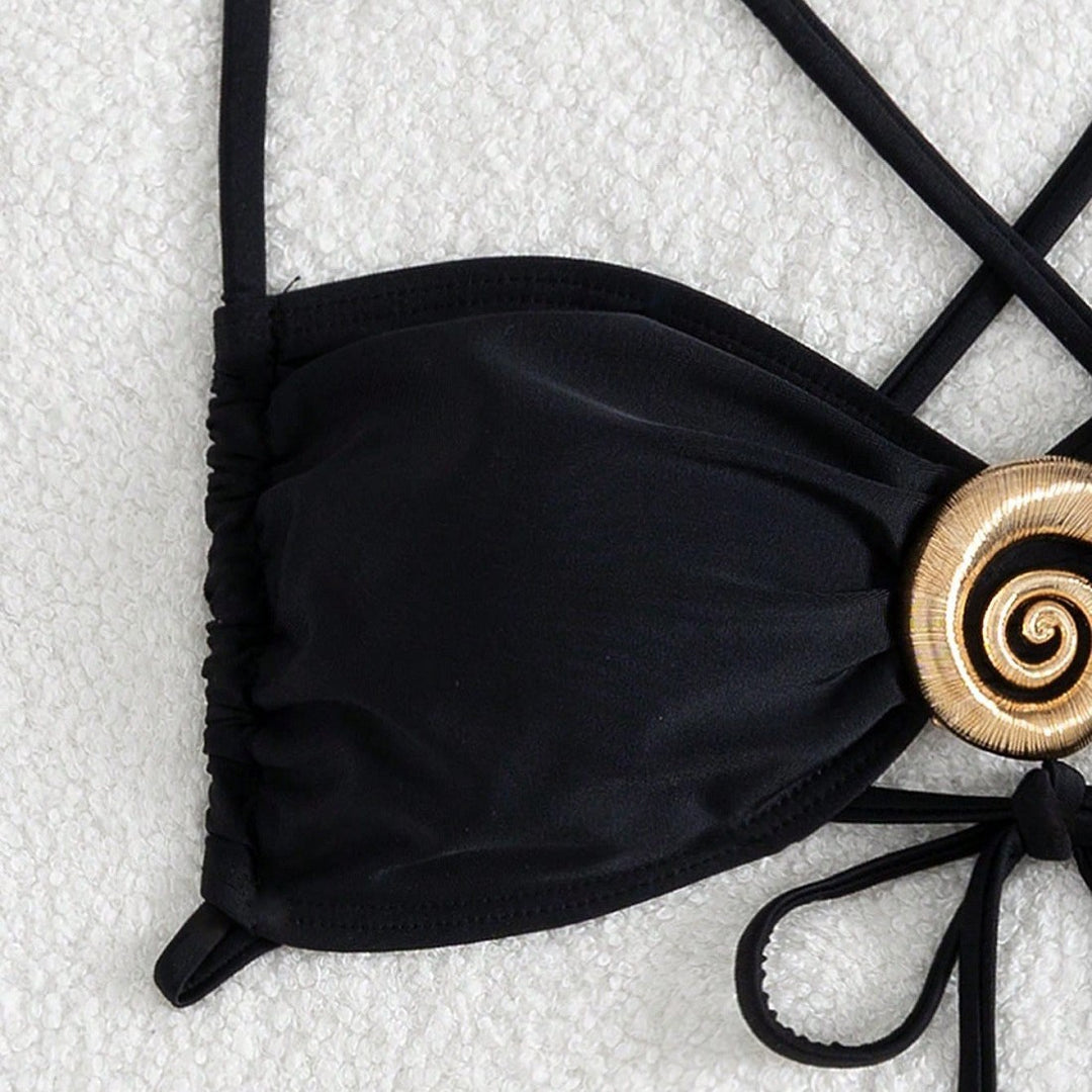Damen Triangel-Bikini-Set mit dekorativem Ring Echo Archiv