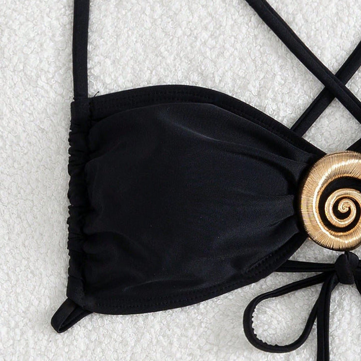 Damen Triangel-Bikini-Set mit dekorativem Ring Echo Archiv