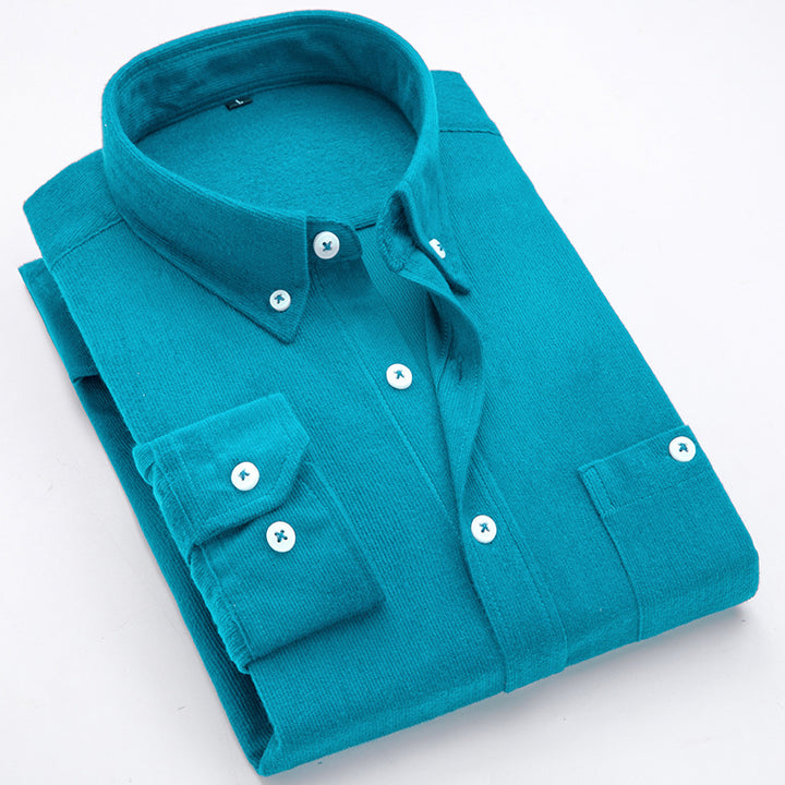 Herren Cord-Hemden mit button-down Kragen und aufgesetzter Brusttasche Echoarchiv