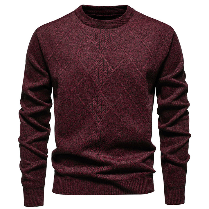 Herren Feinstrickpullover mit Rauten-Zopfmuster, Rundhalsausschnitt und gerippten Bündchen Echo Archiv