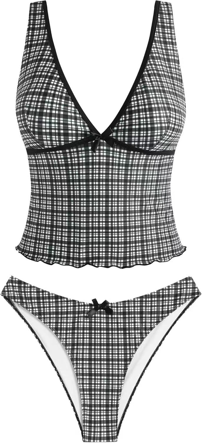 Damen Bikini-Set mit ausgestelltem Oberteil und verstellbaren Trägern Echo Archiv