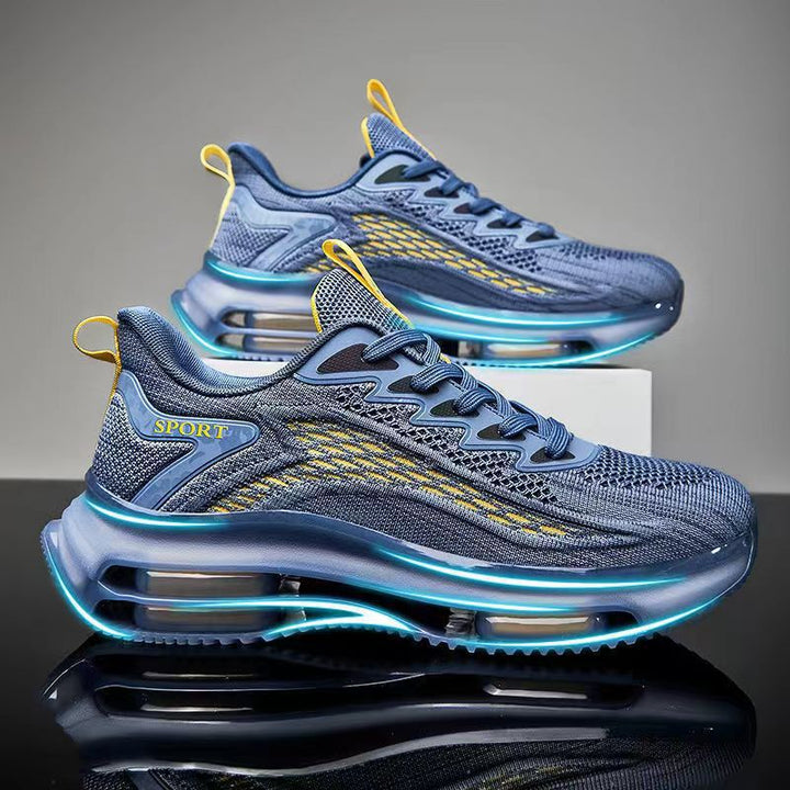 Unisex atmungsaktive Strick-Laufsneaker mit sichtbarer Luftkammer, verstärkter Ferse und rutschfester Profilsohle – Tavélo