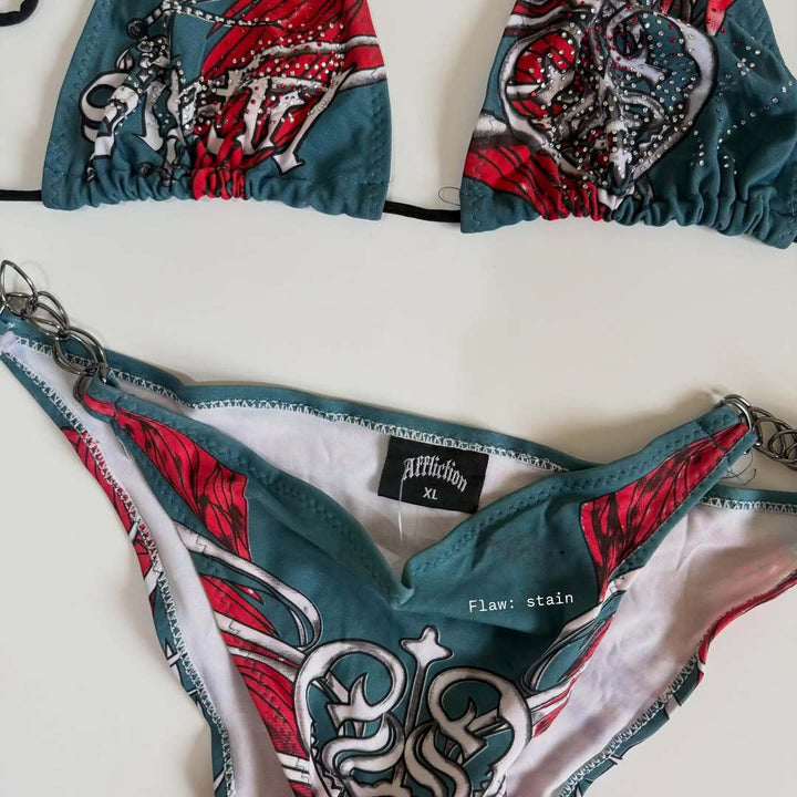 Damen Bikini mit einzigartigem Druck und verstellbaren Trägern Echo Archiv