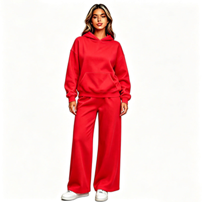 Damen Lässiger Kapuzenpullover mit weiten Hosen Echoarchiv