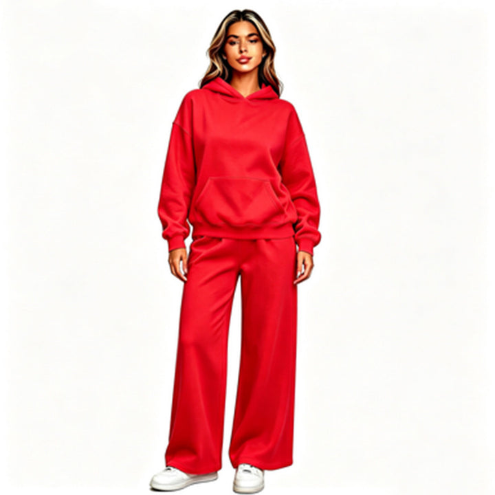 Damen Lässiger Kapuzenpullover mit weiten Hosen Echoarchiv
