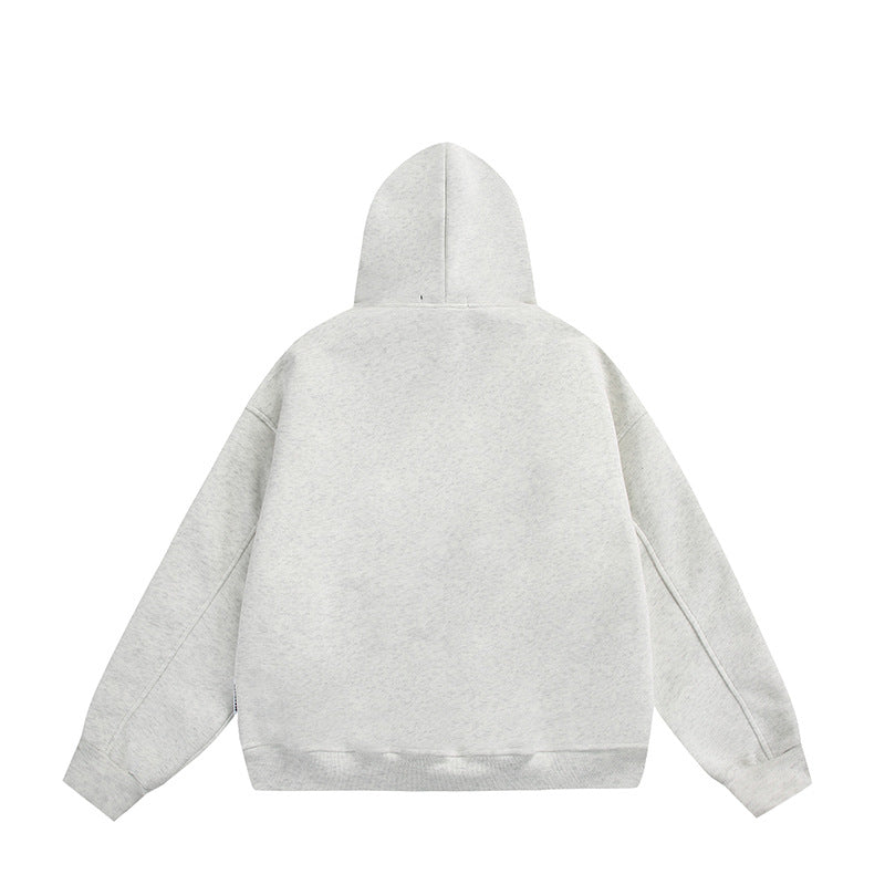 Unisex Oversize Kapuzenpullover mit Perlen‑ und Strassapplikation Echoarchiv