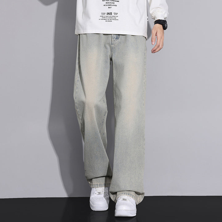 Herren weite Denim-Jeans im modernen Used-Look Echoarchiv