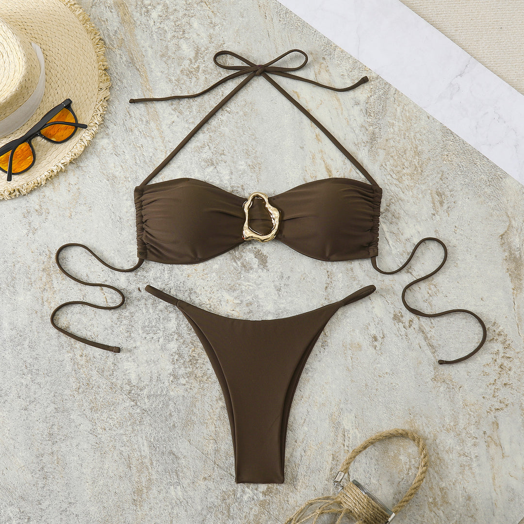 Damen Modischer Triangel-Bikini mit verspieltem Schmuckelement Echo Archiv