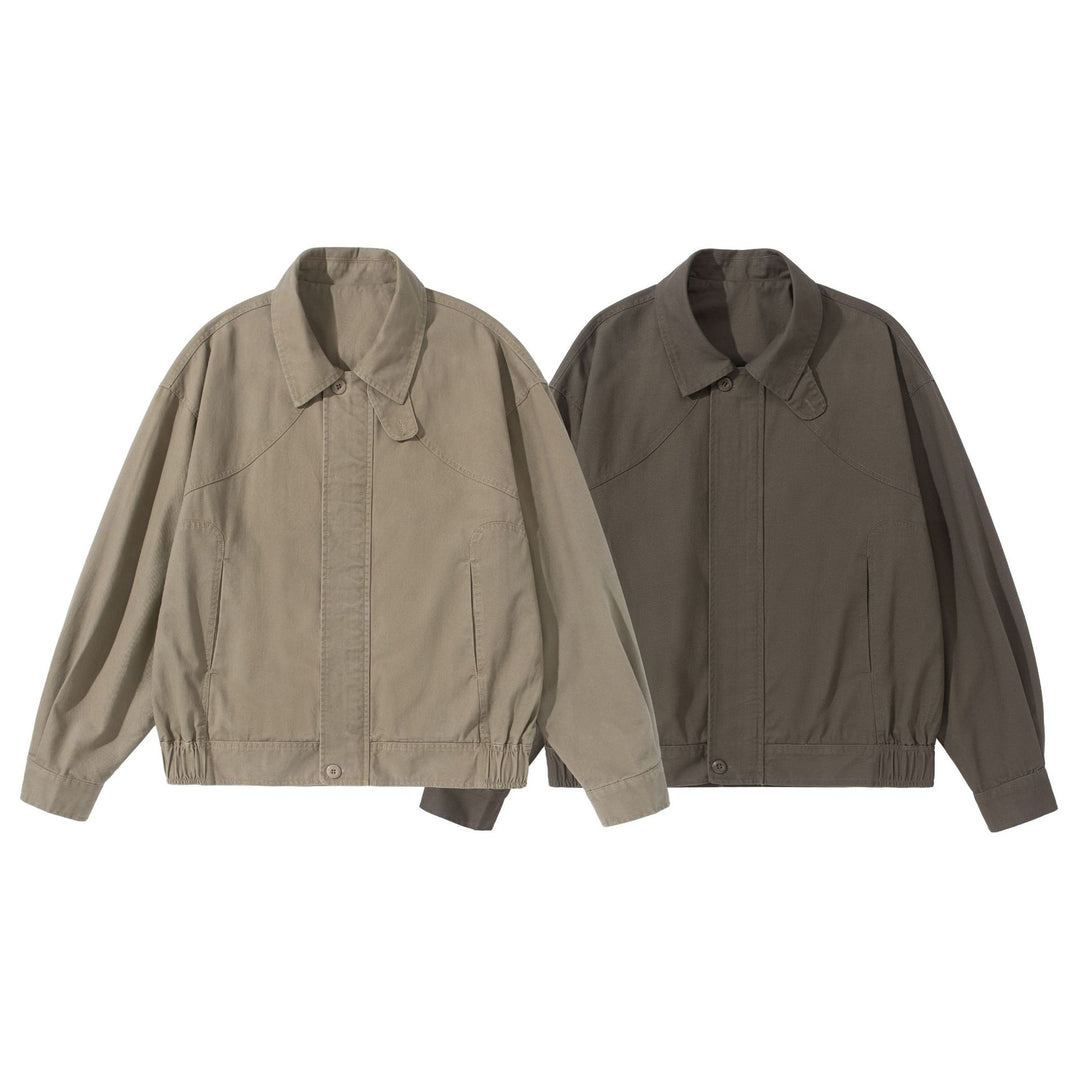 Unisex Kurz geschnittener Utility-Blouson mit Hemdkragen und elastischem Saum Echoarchiv