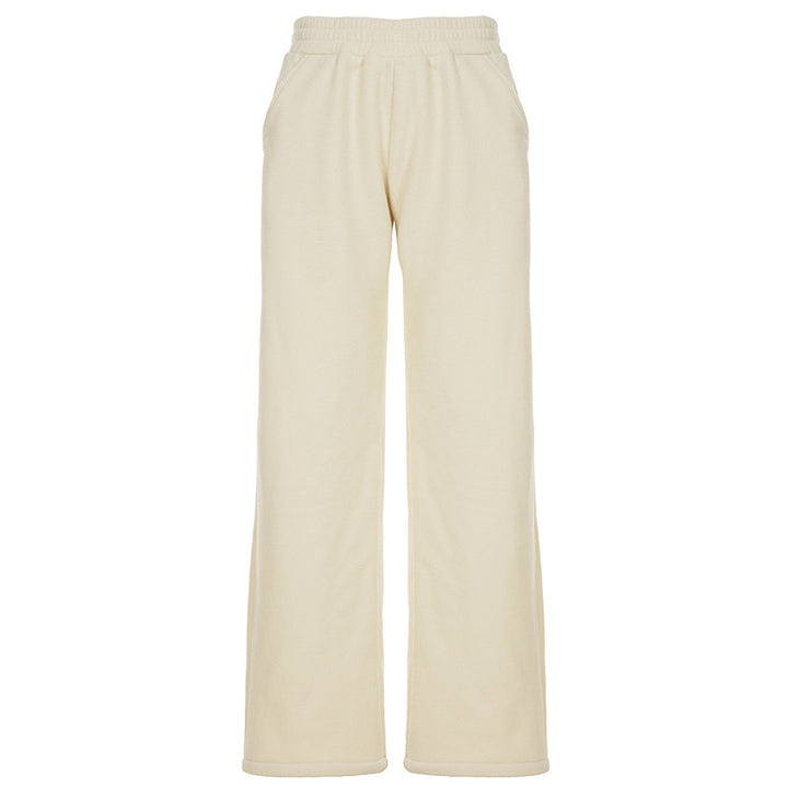 Damen Flauschige Jogginghose mit elastischem Bund und Seitennahttaschen Echo Archiv