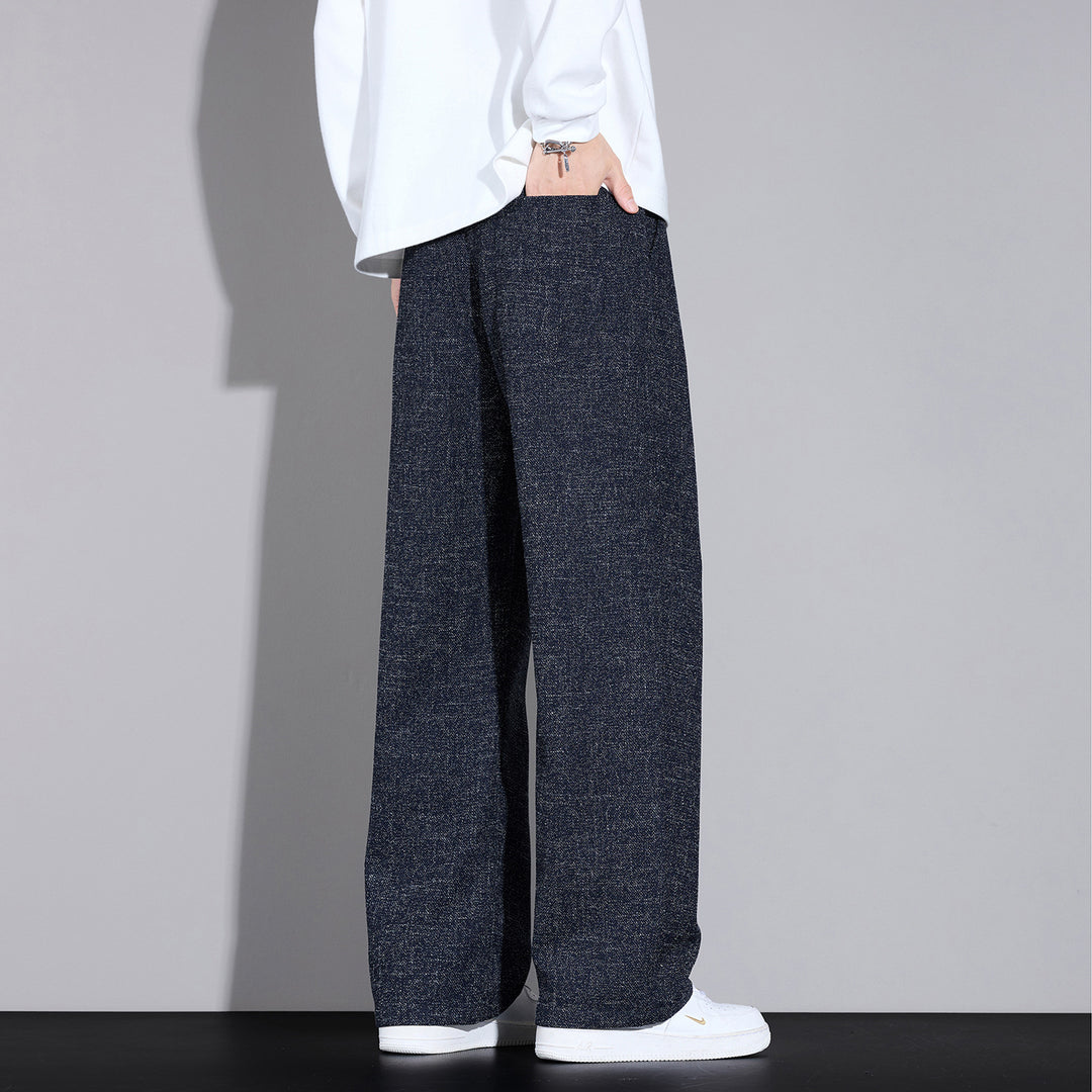 Herren Weite Leichte Stoffhose mit Bundfalten, Kordelzug und seitlichem Designstreifen Echo Archiv