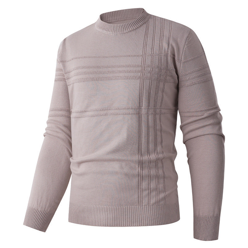 Herren nan Feinstrick-Pullover Rundhals mit geprägter Streifenstruktur und schmaler Silhouette Echo Archiv