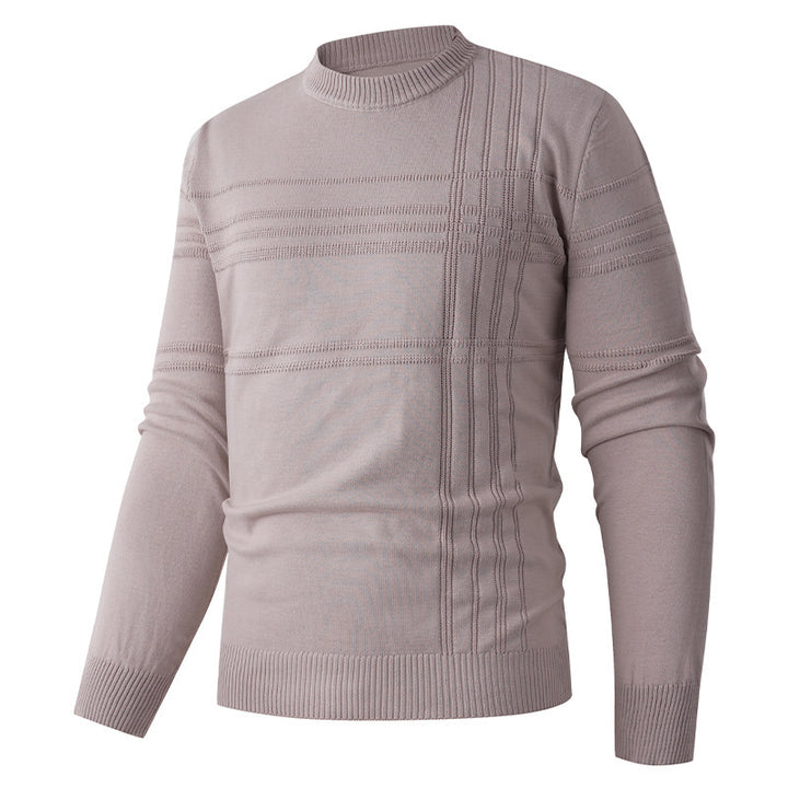 Herren nan Feinstrick-Pullover Rundhals mit geprägter Streifenstruktur und schmaler Silhouette Echo Archiv