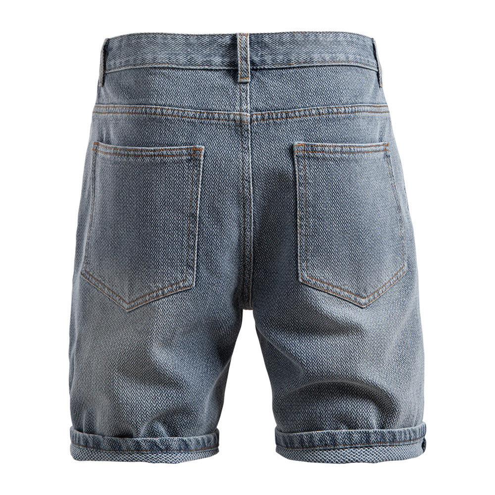Herren nan Jeansshorts mit Umschlag, mittelhoher Bund und klassischer Taschenaufteilung Echo Archiv