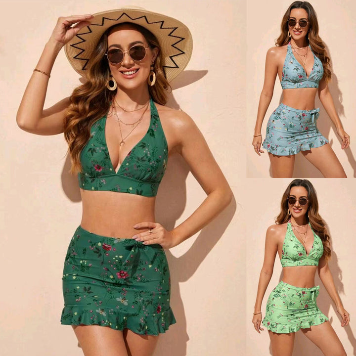 Damen Floral Print Bikini-Set mit Wickelröckchen Echo Archiv