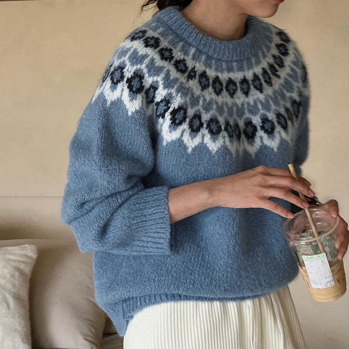 Damen Gemusterter Strickpullover mit Norweger-Motiv Echo Archiv