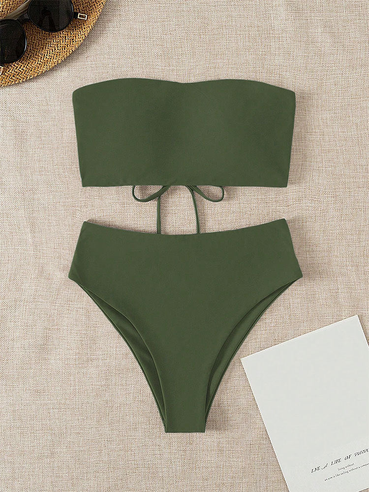 Damen Bandeau-Bikini mit hochgeschnittenem Unterteil Echo Archiv
