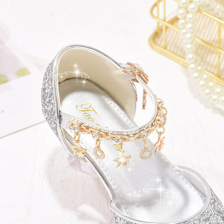 Mädchen Glitzernde Ballerinas mit verstellbarem Riemchen und funkelnden Anhängern Echo Archiv
