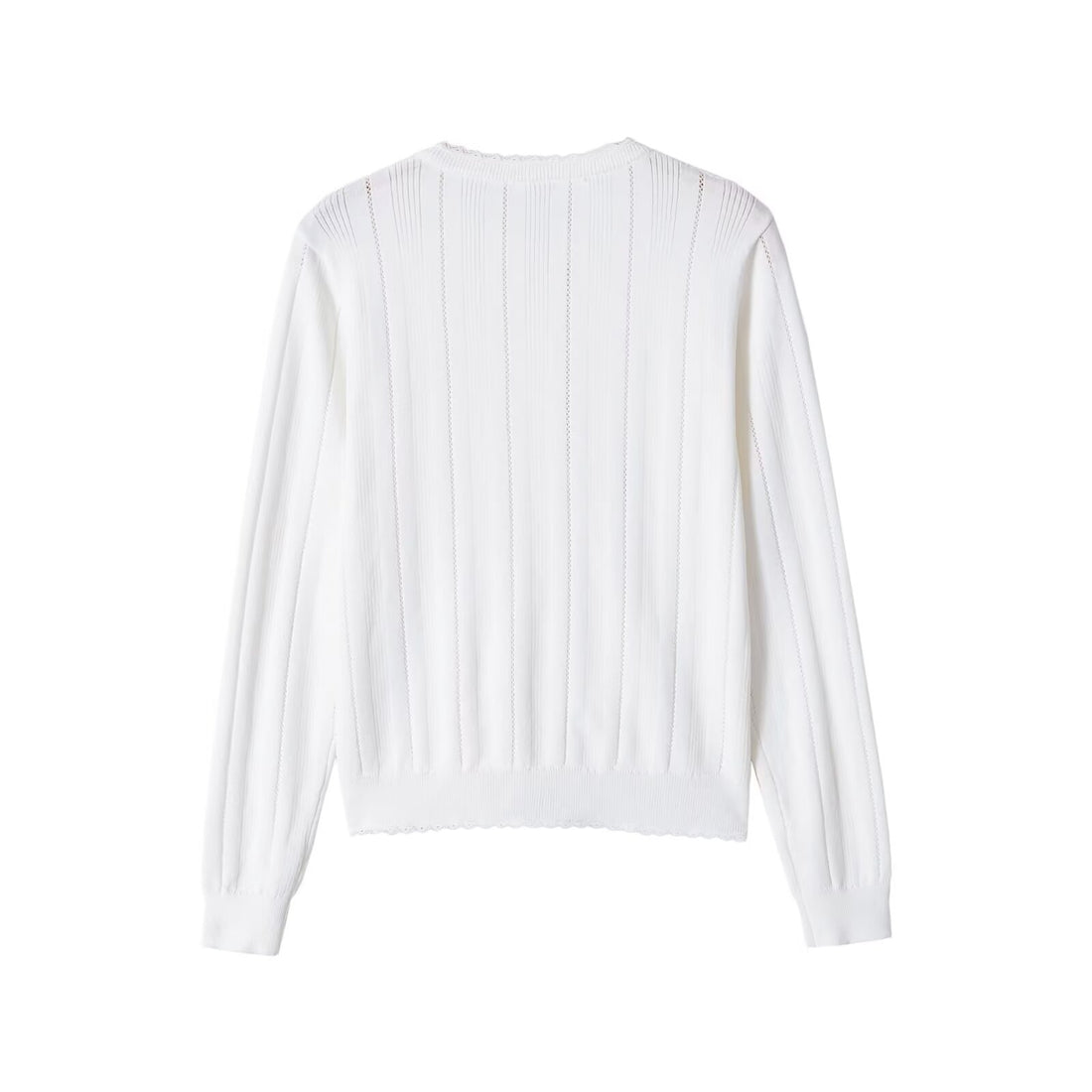 Damen Leichte Feinstrick-Cardigan mit Knopfleiste, Spitzenkante und Rippstruktur Echo Archiv