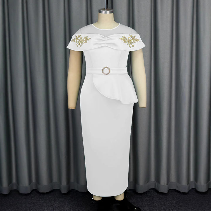 Damen elegantes Wickelkleid mit Schnitt- und Rüschenakzenten Echo Archiv