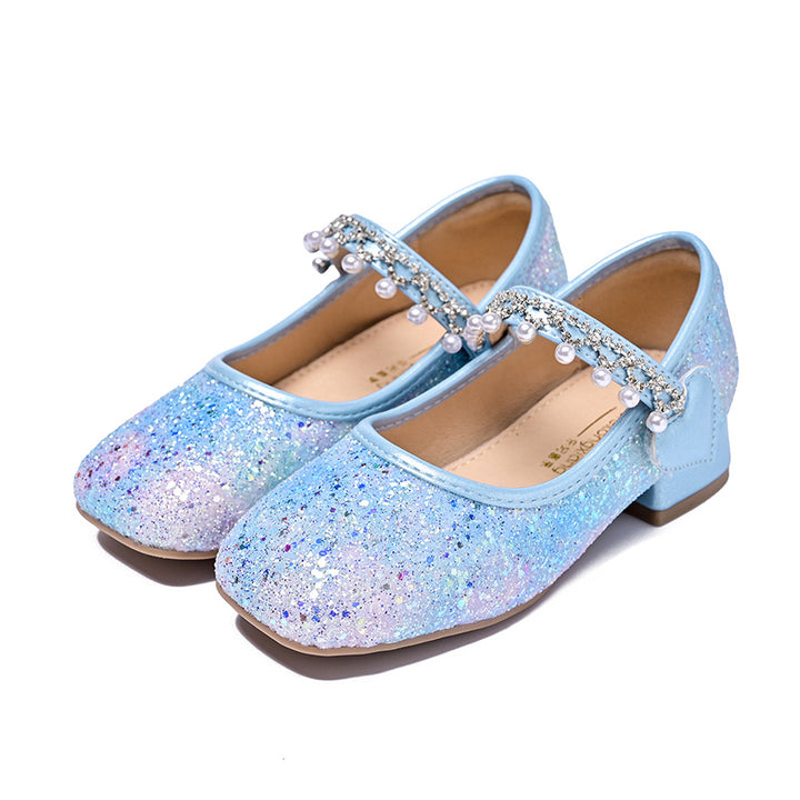 Mädchen Glitzernde Mary Jane Ballerinas mit Perlen und Schleifendekor Echo Archiv