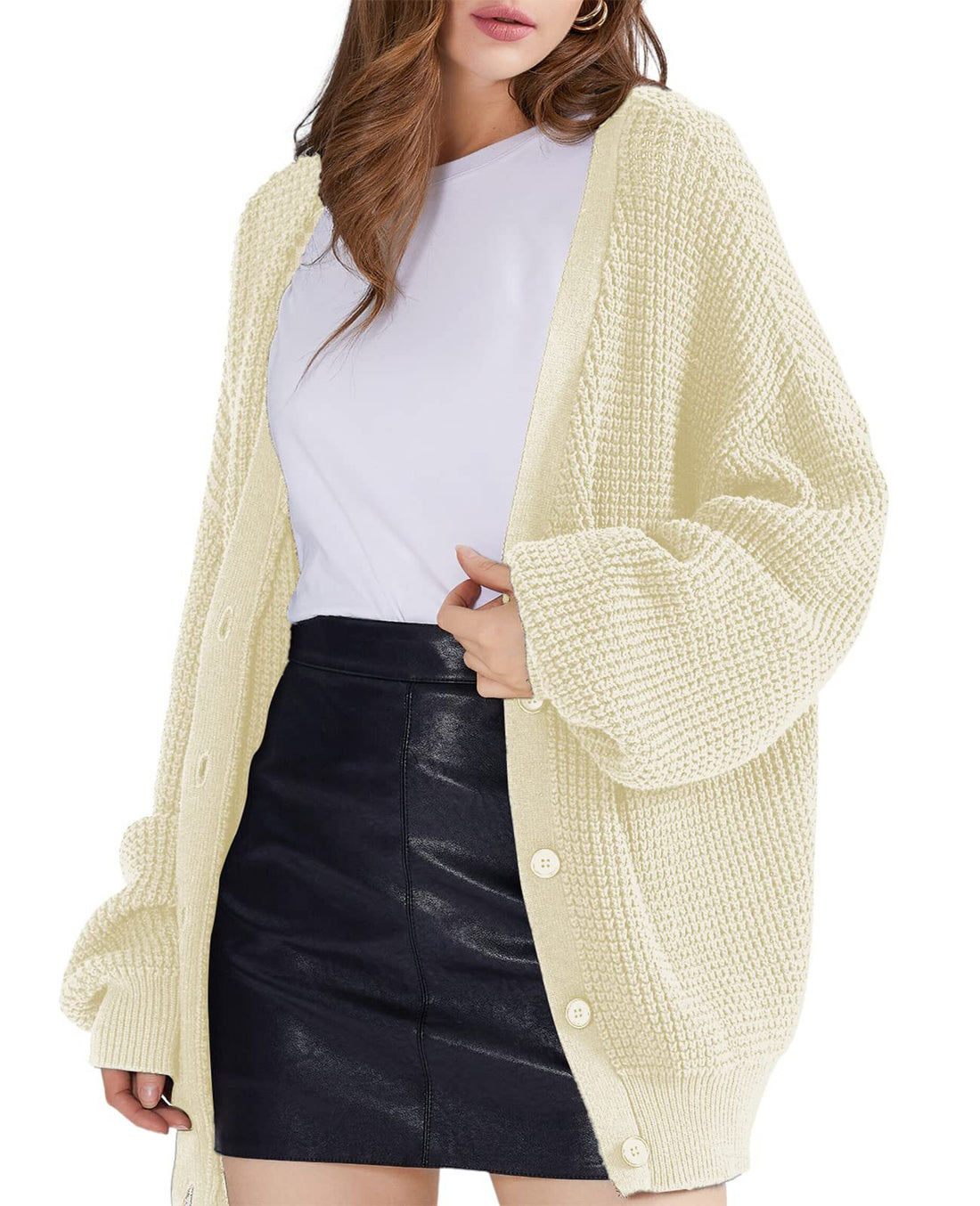 Damen Grobstrick Cardigan – Veloura