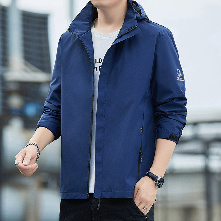 Herren Leichte Regenjacke mit verstellbarer Kapuze Echo Archiv
