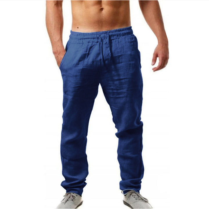 Herren luftige Leinenhose im relaxed Fit mit praktischem Kordelzug Echoarchiv