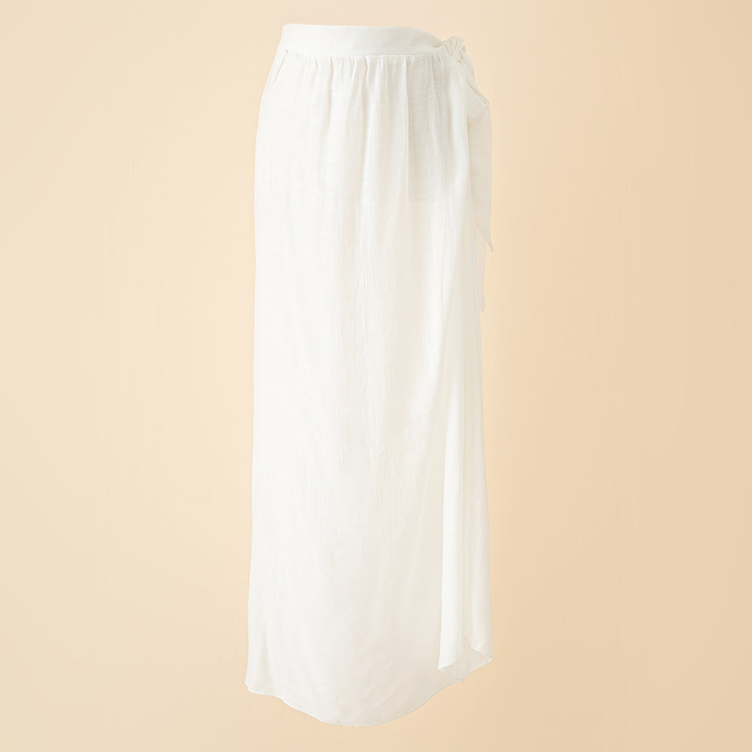 Damen Maxirock mit Wickelband und leichter Crêpe-Qualität – Valéora