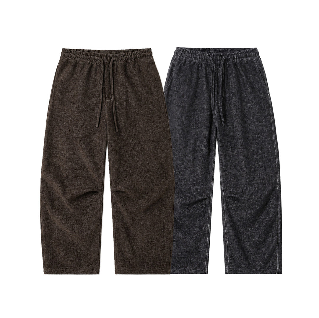 Damen Weite Relaxed-Hose aus Denim‑Optik mit elastischem Bund und Kordel Echoarchiv