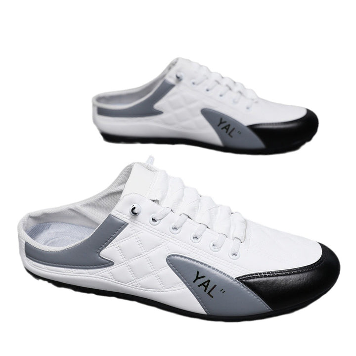 Herren Slipper-Sneaker im Mule-Design mit dekorativer Schnürung und gesteppter Kunstleder-Optik Echoarhiv
