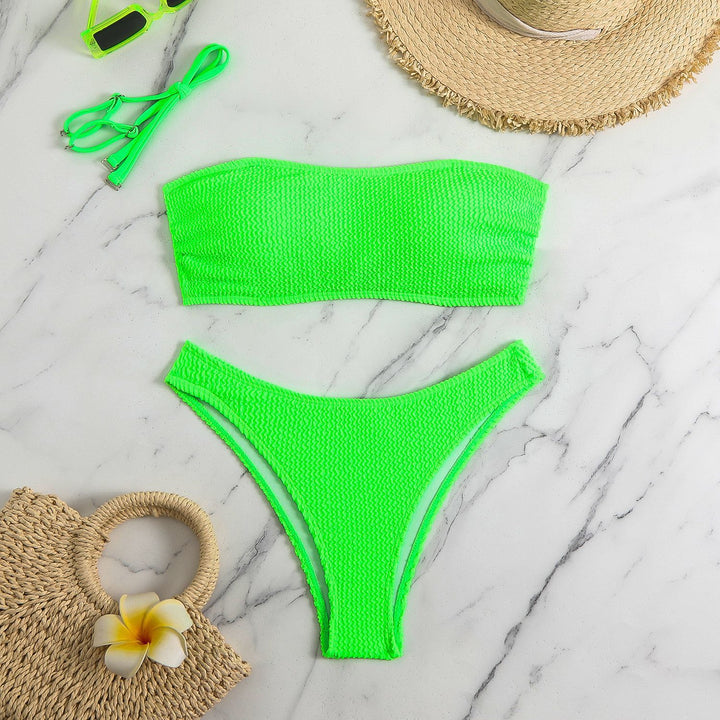 Damen Bandeau-Bikini-Set mit strukturiertem Gewebe Echo Archiv