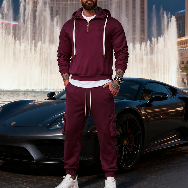 Herren Cargo-Joggerhose mit multifunktionalen Klapptaschen elastischem Bund und gerippten Bündchen – Bravaro