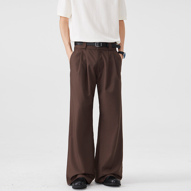 Herren Weite Bundfalten-Hose mit hoher Taille und Stretch-Baumwollmix Echo Archiv
