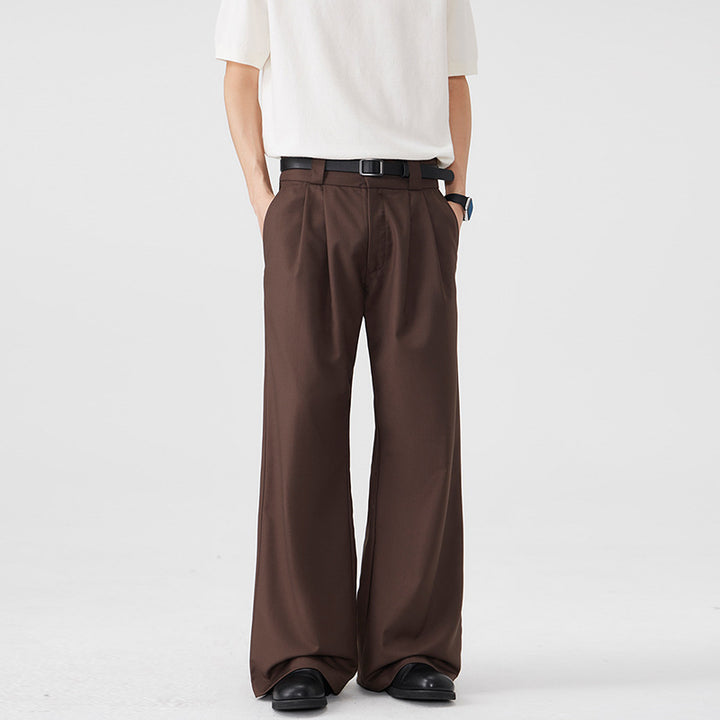 Herren Weite Bundfalten-Hose mit hoher Taille und Stretch-Baumwollmix Echo Archiv